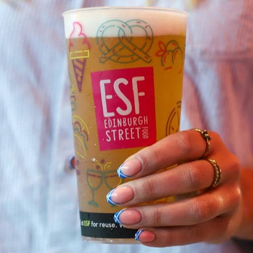 Custom printed cups at a wedding event