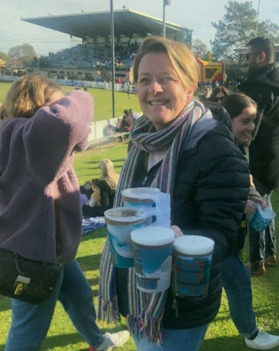 Custom printed cups at a wedding event