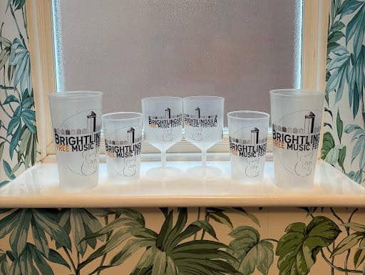 Pallets of wholesale printed cups ready for festival delivery