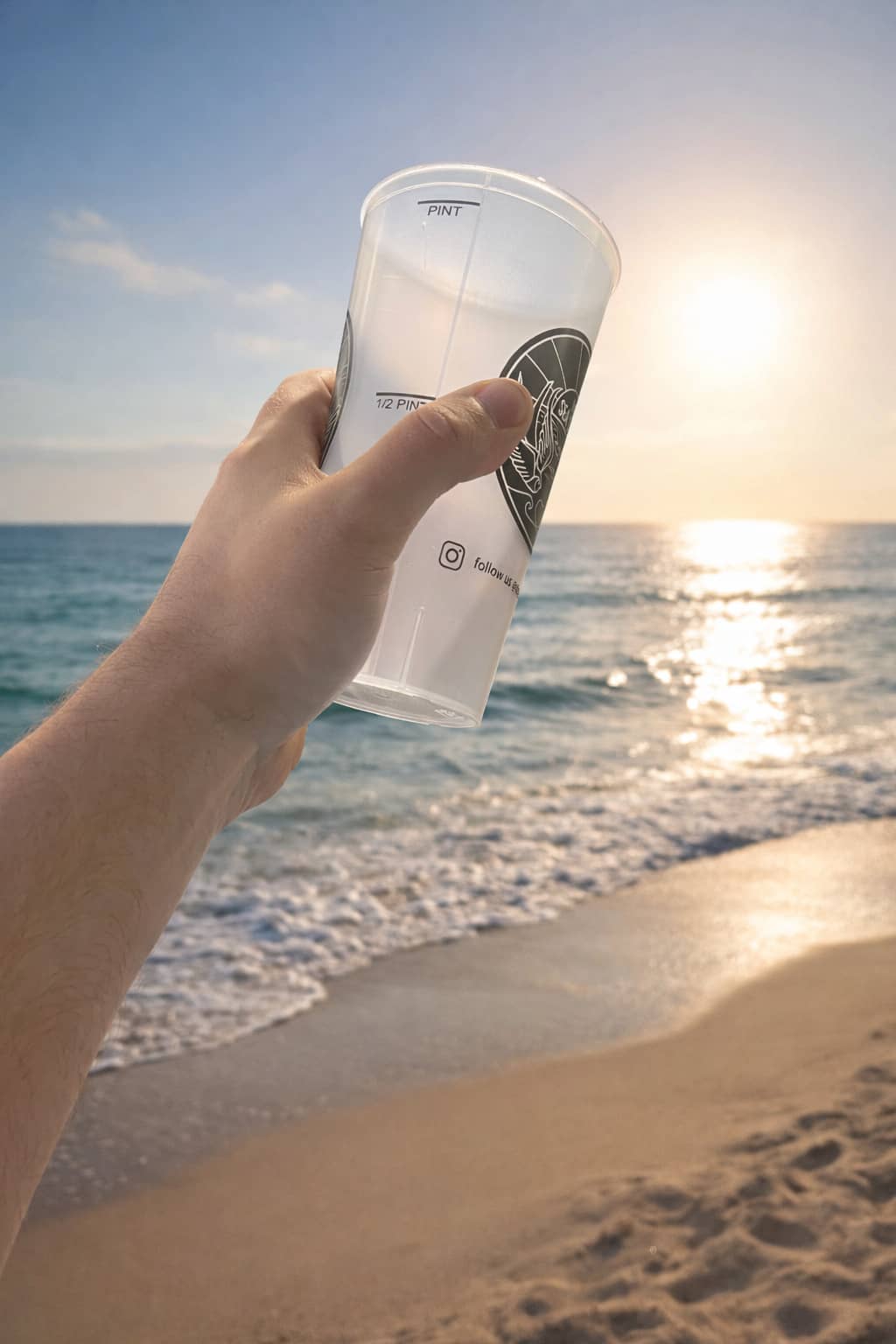 Colourful printed cups stack