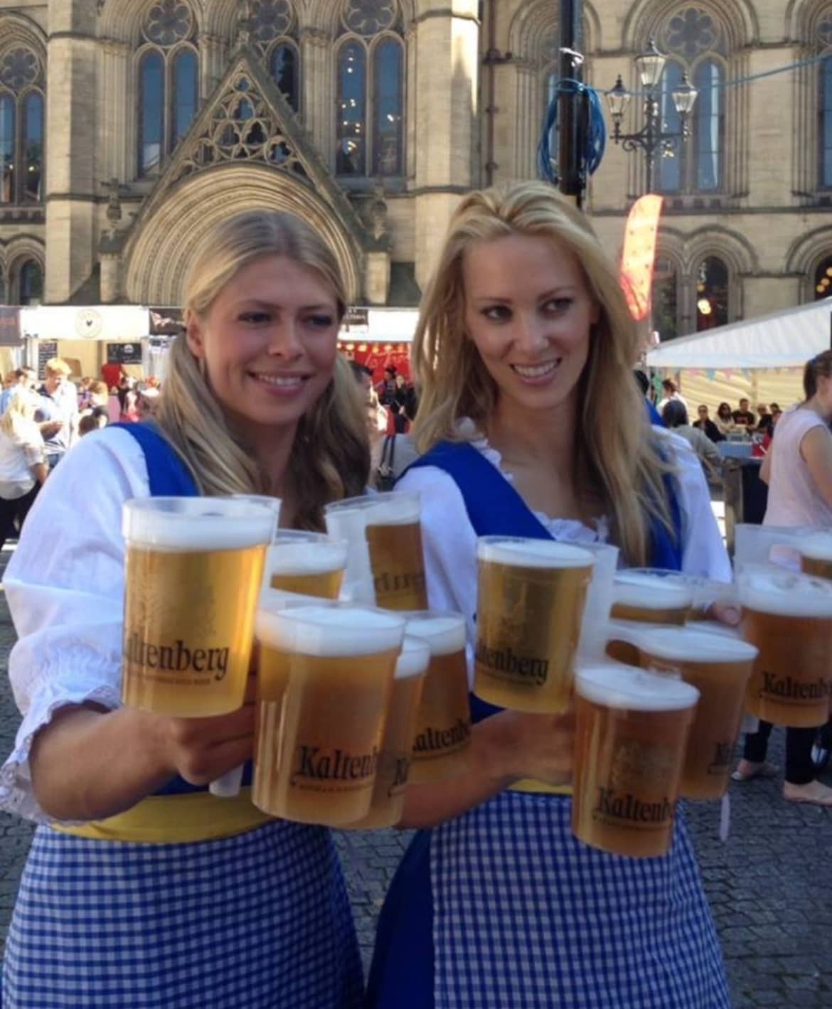 Pallets of wholesale printed cups ready for festival delivery