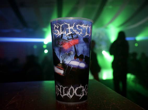 Outdoor summer festival using sustainable glassware